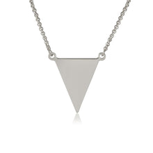 Load image into Gallery viewer, Sterling Silver Rhodium Plated Triangle Charm Necklace���������