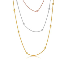 Load image into Gallery viewer, Sterling Silver 3 Toned 3 Strands Rock Chain With Bead Necklace