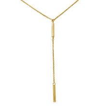 Load image into Gallery viewer, Sterling Silver Gold Plated Bar Necklace with Dropped Bar Pendant