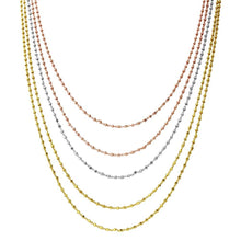 Load image into Gallery viewer, Sterling Silver Tri-Color Plated 5 Strand Bead Necklace