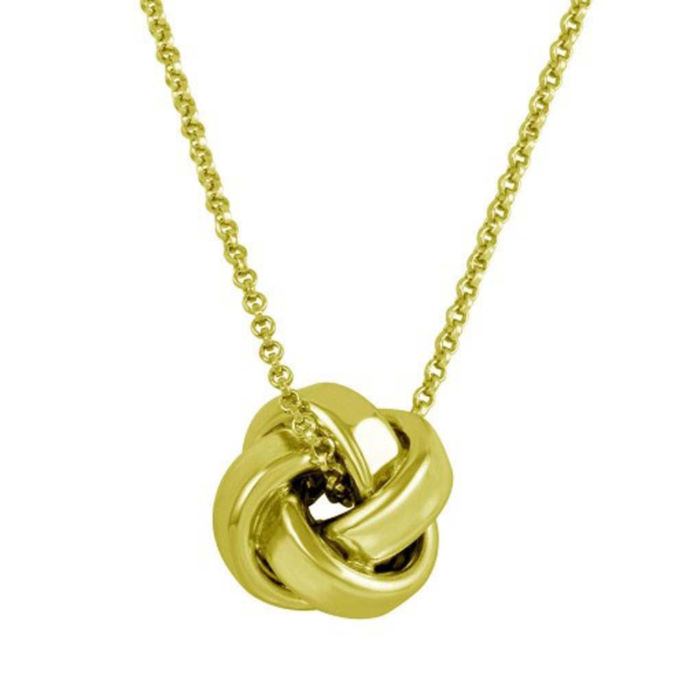 Sterling Silver Gold Plated Knot Pendant Necklace