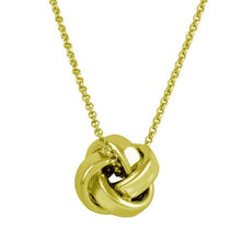 Load image into Gallery viewer, Sterling Silver Gold Plated Knot Pendant Necklace