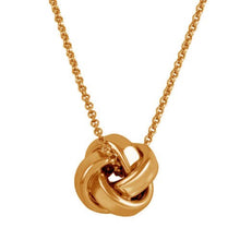 Load image into Gallery viewer, Sterling Silver Rose Gold Plated Knot Pendant Necklace