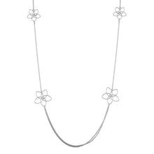 Load image into Gallery viewer, Sterling Silver Rhodium Plated Flower Necklace