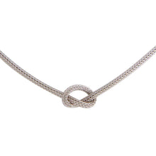 Load image into Gallery viewer, Sterling Silver Black Knotted Chain Necklace