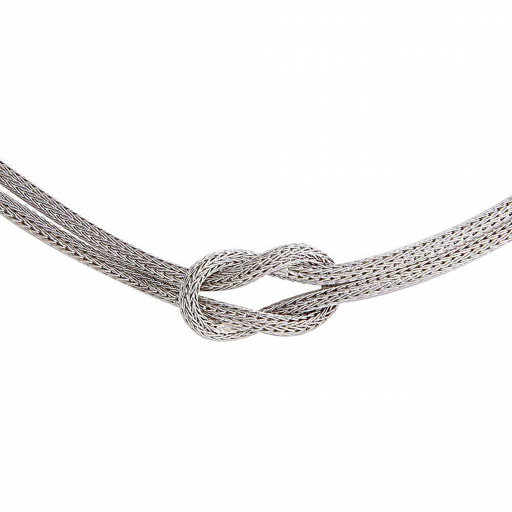 Sterling Silver Knotted Double Chain Necklace