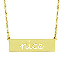 Load image into Gallery viewer, Sterling Silver Black Gold Plated Nice Engraved Bar Pendant Necklace