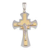 Sterling Silver Two Toned Small Crucifix Pendant
