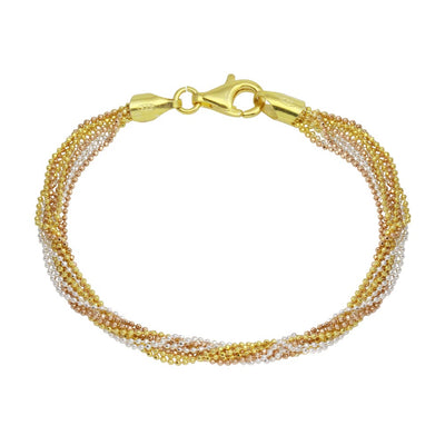 Sterling Silver Multi Colored Nine Strand DC Bead Bracelets