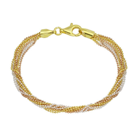 Sterling Silver Multi Colored Nine Strand DC Bead Bracelets