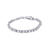 Sterling Silver Rhodium Plated Multiple CZ Bracelet