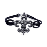 Sterling Silver Oxidized Fleur de Lis Bracelet