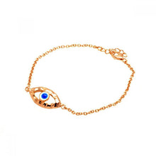 Load image into Gallery viewer, Sterling Silver Yellow Gold Plated Bracelet with Fancy Evil Eye Charm