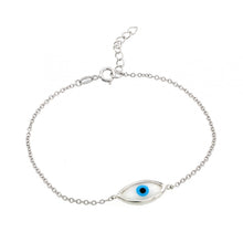 Load image into Gallery viewer, Sterling Silver Bracelet with Evil Eye Charm