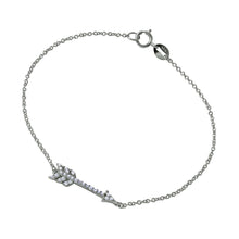 Load image into Gallery viewer, Sterling Silver Rhodium Plated Arrow CZ Bracelet