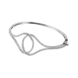 Sterling Silver Rhodium Plated Hoops Bracelet