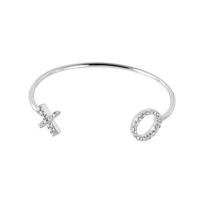 Sterling Silver Rhodium Plated XO Bracelet