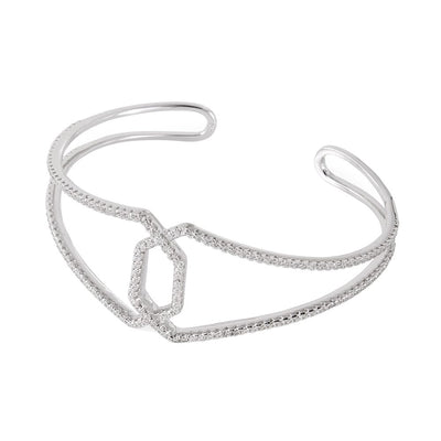 Sterling Silver Rhodium Plated Bangle Bracelet