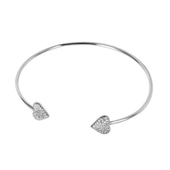 Sterling Silver Rhodium Plated Heart Bracelet