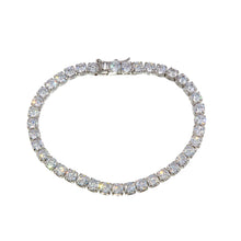 Load image into Gallery viewer, Sterling Silver Rhodium Plated Round CZ Tennis Bracelet
