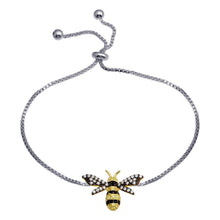Load image into Gallery viewer, Sterling Silver 2 Toned BumbleBee Lariat Bracelet - silverdepot