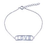 Sterling Silver Love Clear CZ Bracelet