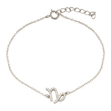 Load image into Gallery viewer, Sterling Silver Rhodium Plated Capricorn CZ Adjustable Link Bracelet