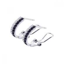 Load image into Gallery viewer, Sterling Silver Classy Leverback Earring Embedded with Clear and Black Czs