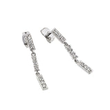 Sterling Silver Classy Multi Link Dangle Stud Earring Set with Round Cut Clear CzsAnd Earring Dimensions of 25.4MMx2.7MM