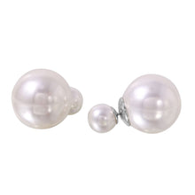 Load image into Gallery viewer, Sterling Silver Trendy White Faux Pearl Reversible Earring