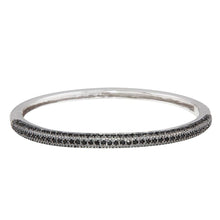 Load image into Gallery viewer, Sterling Silver Black Rhodium Plated CZ Bangle Bracelet