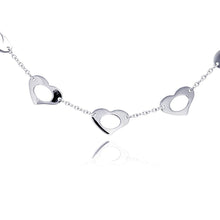 Load image into Gallery viewer, Sterling Silver Classy Necklace with Multi Heart Connectors