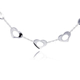 Sterling Silver Classy Necklace with Multi Heart Connectors