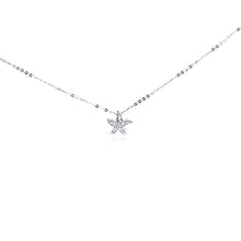 Load image into Gallery viewer, Sterling Silver Necklace with Tiny Paved Starfish Pendant