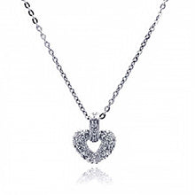 Load image into Gallery viewer, Sterling Silver Necklace with Classy Micro Paved Small Heart Pendant