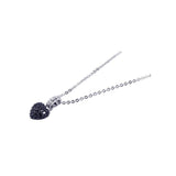 Sterling Silver Necklace with Clear Cz Bail and Paved Black Czs Small Heart Pendant