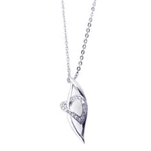 Load image into Gallery viewer, Sterling Silver Necklace with Classy Heart Inlaid with Clear Czs Pendant