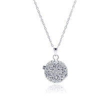 Load image into Gallery viewer, Sterling Silver Necklace with Star Design Covered with Czs Round Locket Pendant