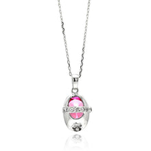 Load image into Gallery viewer, Sterling Silver Necklace with Fashion Baby Shoe with Pink Cz and Inlaid with Clear Czs PendantAnd Pendant Dimensions of 17.6MMx10.1MM