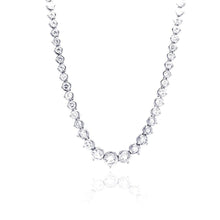 Load image into Gallery viewer, Sterling Silver Classy Round Clear Cz Graduated Tennis Necklace