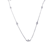 Load image into Gallery viewer, Sterling Silver Classy Necklace with Open Circle Cz Connectors