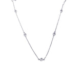 Sterling Silver Classy Necklace with Open Circle Cz Connectors