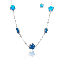 Load image into Gallery viewer, Sterling Silver Fashion Necklace with Multi Turquoise Flower Connector