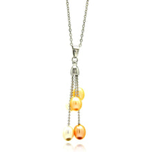 Load image into Gallery viewer, Sterling Siver Necklace with Hanging Five Champagne Pearls Pendant