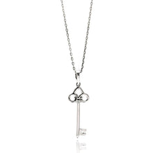 Load image into Gallery viewer, Sterling Silver Necklace with Fancy Key PendantAnd Pendant Dimensions: 29.7MMx10.5MM