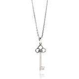 Sterling Silver Necklace with Fancy Key PendantAnd Pendant Dimensions: 29.7MMx10.5MM