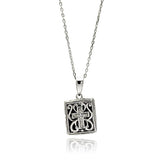 Sterling Silver Necklace with Antique Style Inlaid with Czs Cross Locket PendantAnd Chain Length of 16 -18  AdjustableAnd Pendant Dimensions: 14MMx12MM