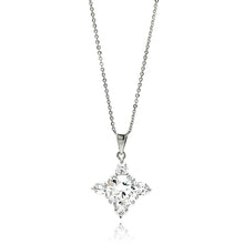 Load image into Gallery viewer, Sterling Silver Rhodium Plated Cross CZ Necklace