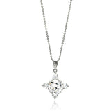 Sterling Silver Rhodium Plated Cross CZ Necklace