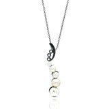 Sterling Silver Rhodium Plated Fresh Water Pearl Pendant Necklace